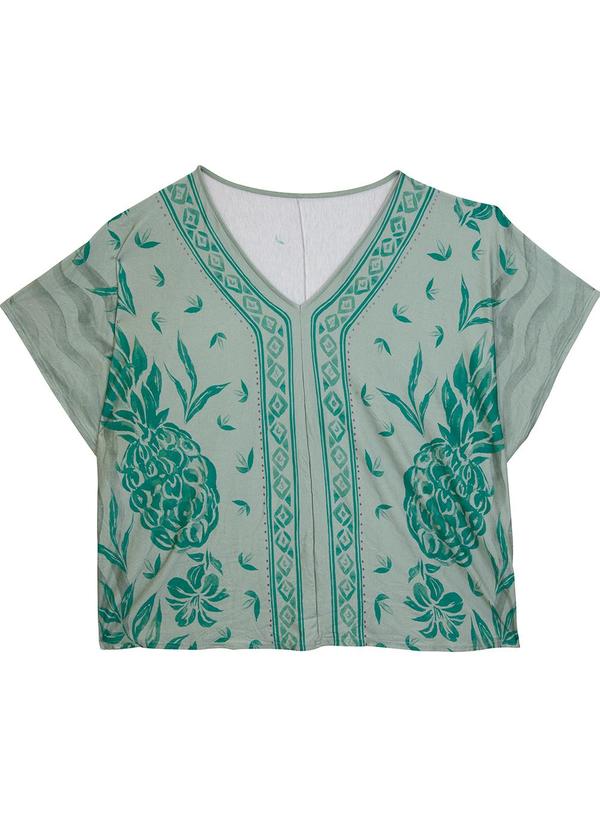 Blusa Ampla Tropical PlusVerde Menta