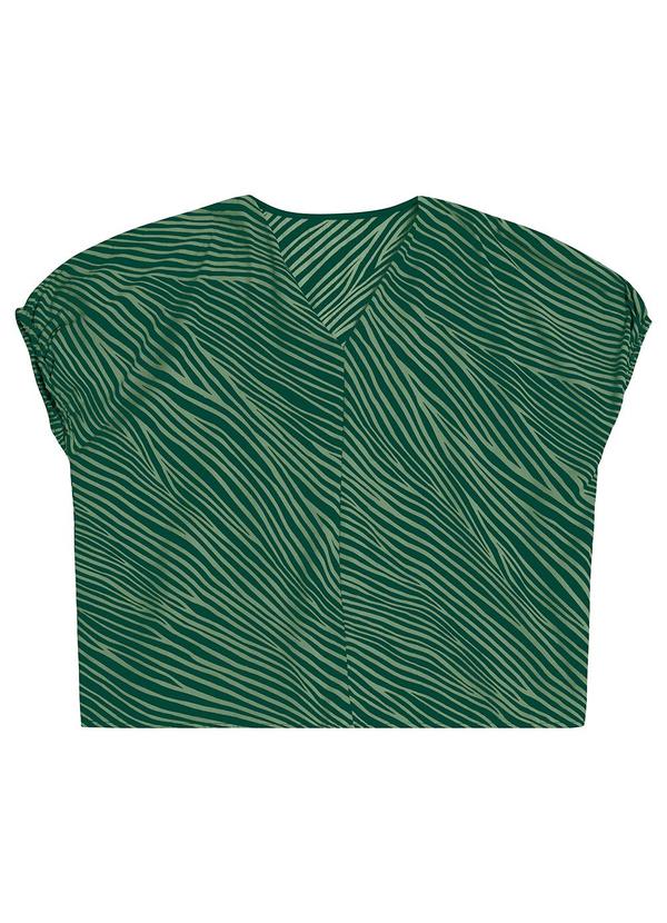 Blusa Animal Print Mullet em Malha Plus Verde