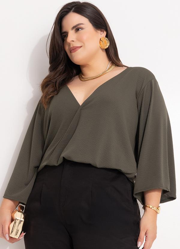 Blusa Verde em Malha Anarruga