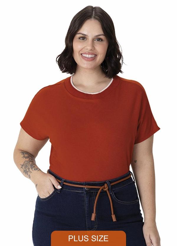 Blusa Ampla em Moletinho Plus Terracota