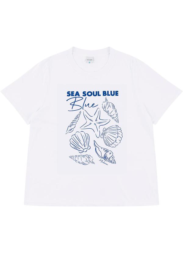 Blusa Ampla Sea Soul Blue PlusBranco