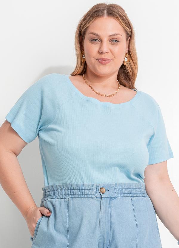 Blusa Azul Bebê em Canelado