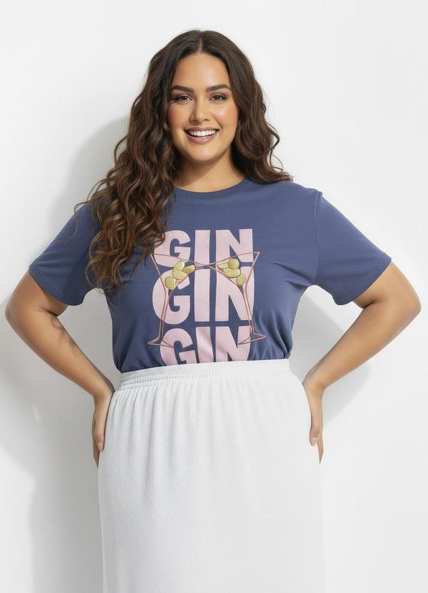 Blusa Azul em Algodão