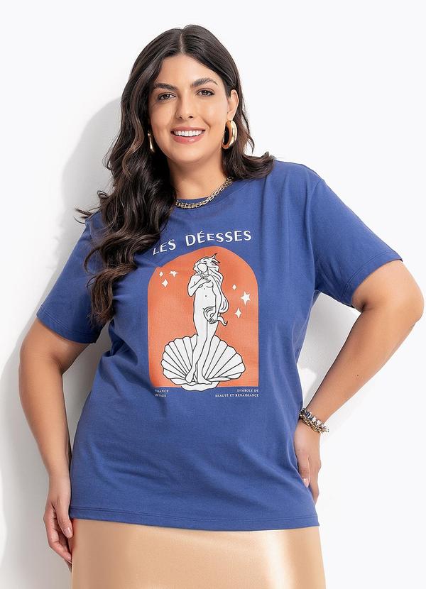 Blusa Azul em Algodão