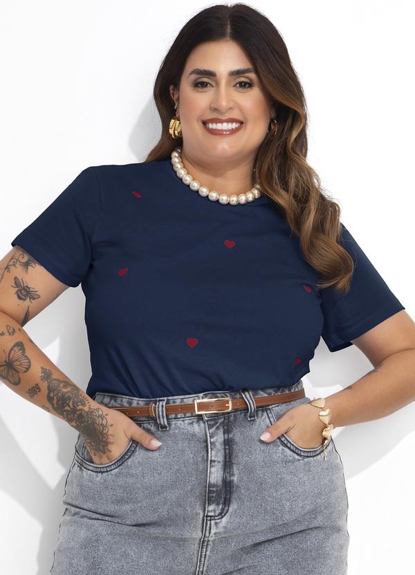 Blusa Azul Marinho com Bordado