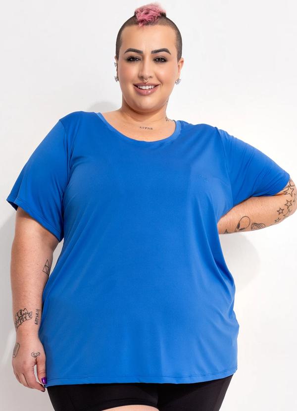 Blusa Azul Royal em Microfibra - Dry Fit Uv50+