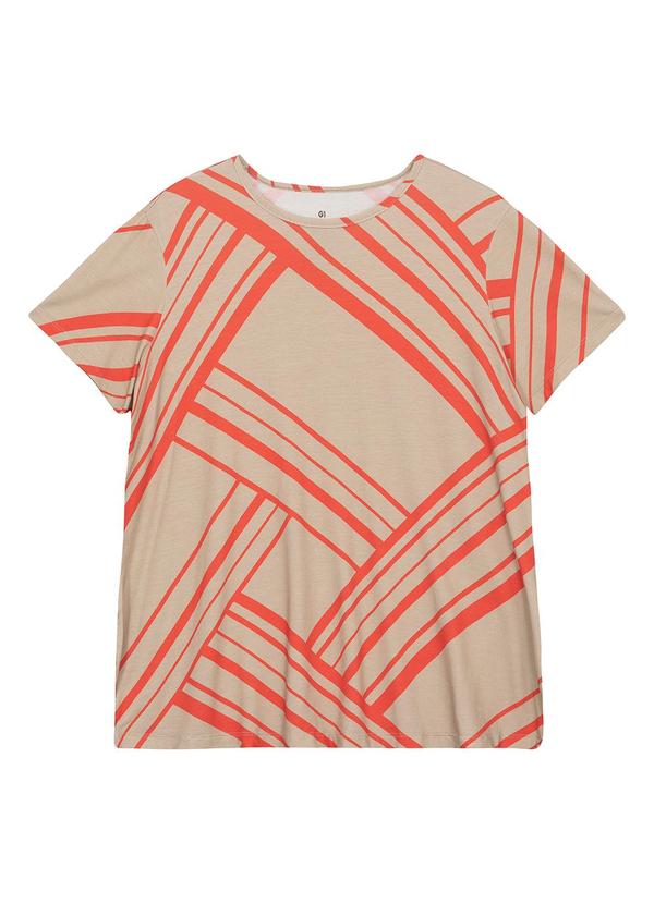 Blusa Básica Geométrica Bege