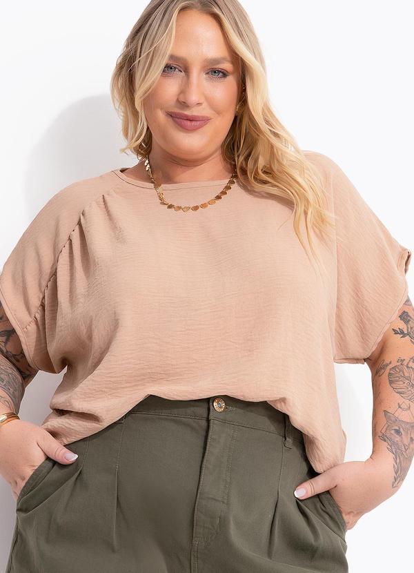 Blusa Bege em Tecido Leve