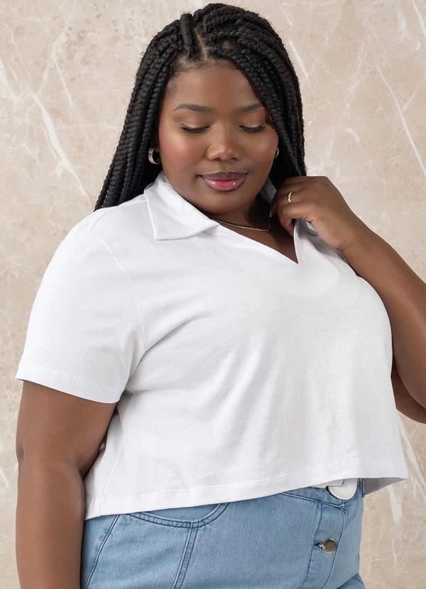Blusa Branco em Malha de Algodão