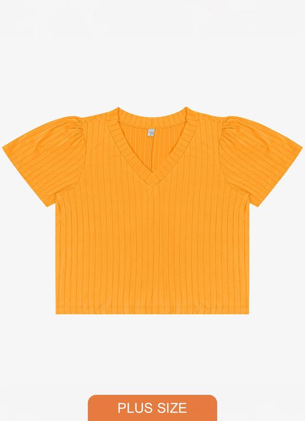 Blusa Canelada Plus Amarelo