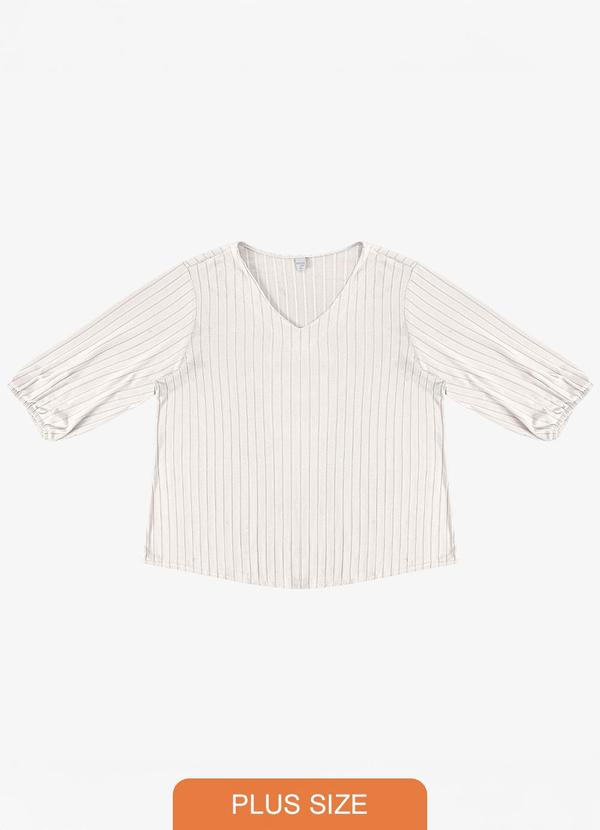 Blusa Canelada Plus Bege
