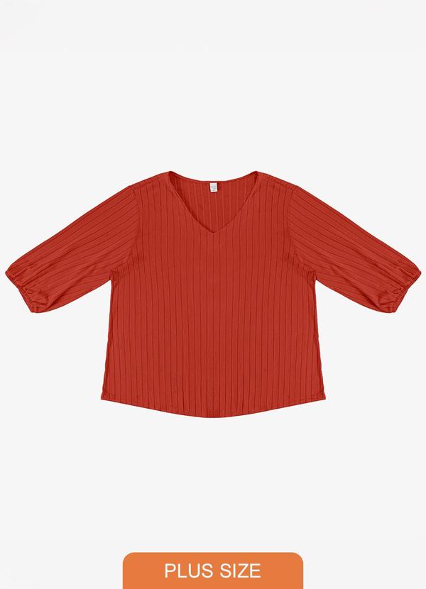 Blusa Canelada Plus Laranja