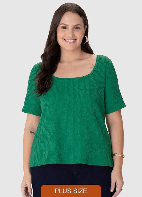 Blusa Evasê Texturizada Plus Verde