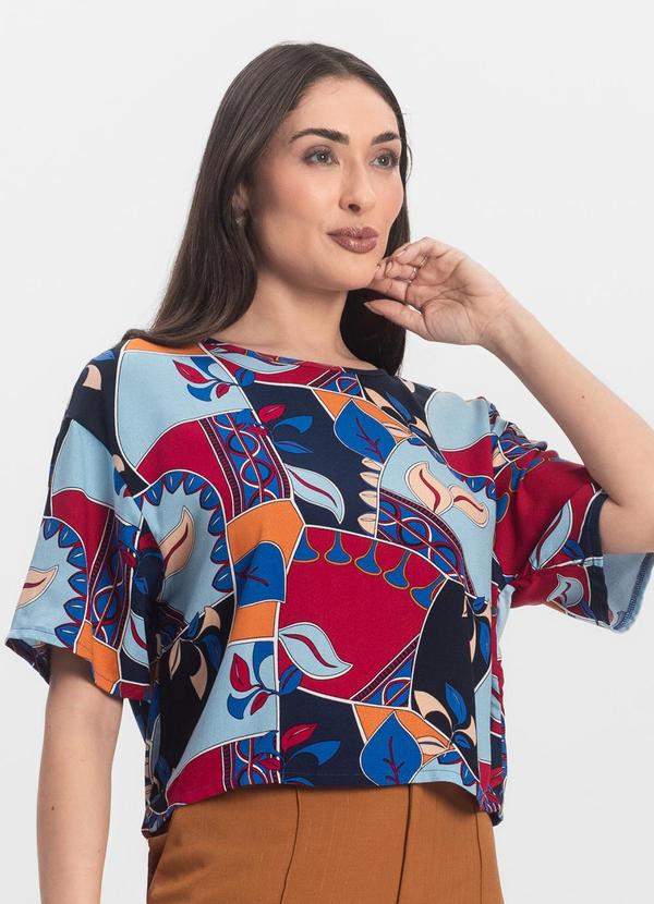 Blusa Feminina Estampada Azul