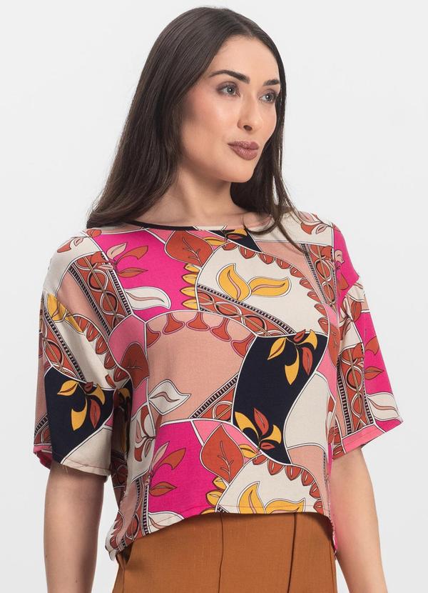 Blusa Feminina Estampada Rosa