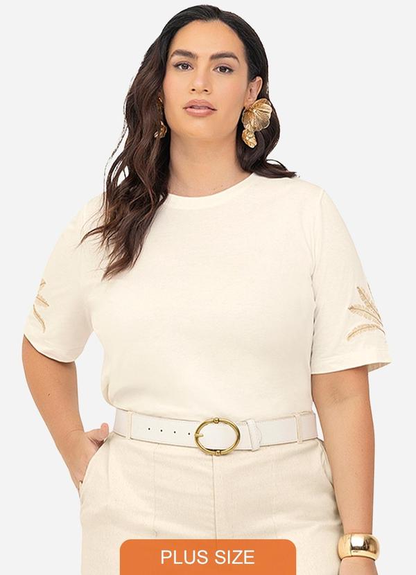 Blusa Feminina Manga Curta Bege
