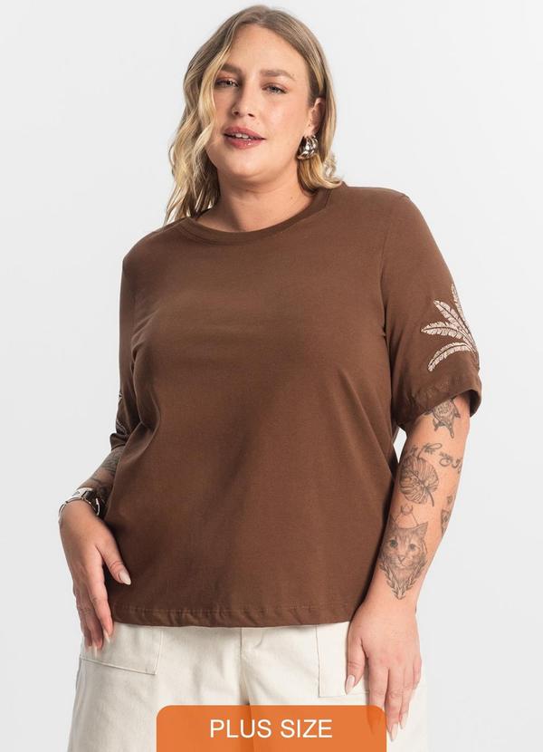 Blusa Feminina Manga Curta Marrom