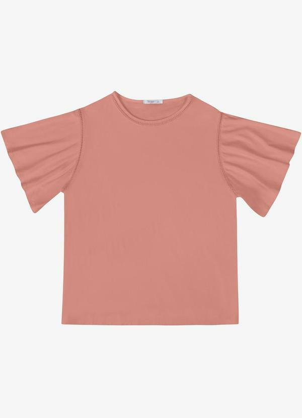 Blusa Feminina Plus Manga Ampla Rosa