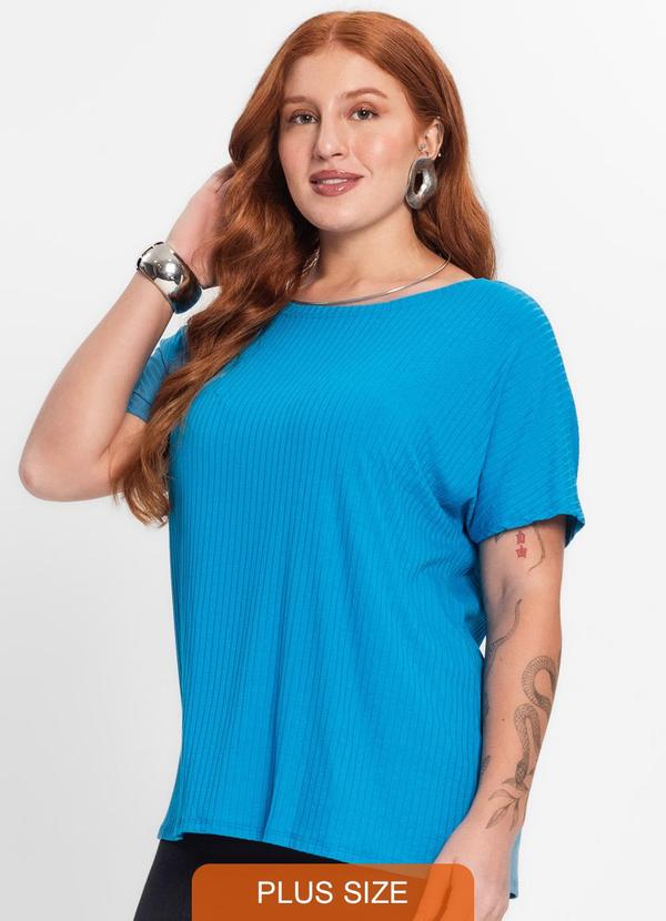 Blusa Feminina Plus Size Azul