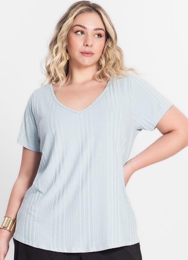 Blusa Feminina Plus Size Azul