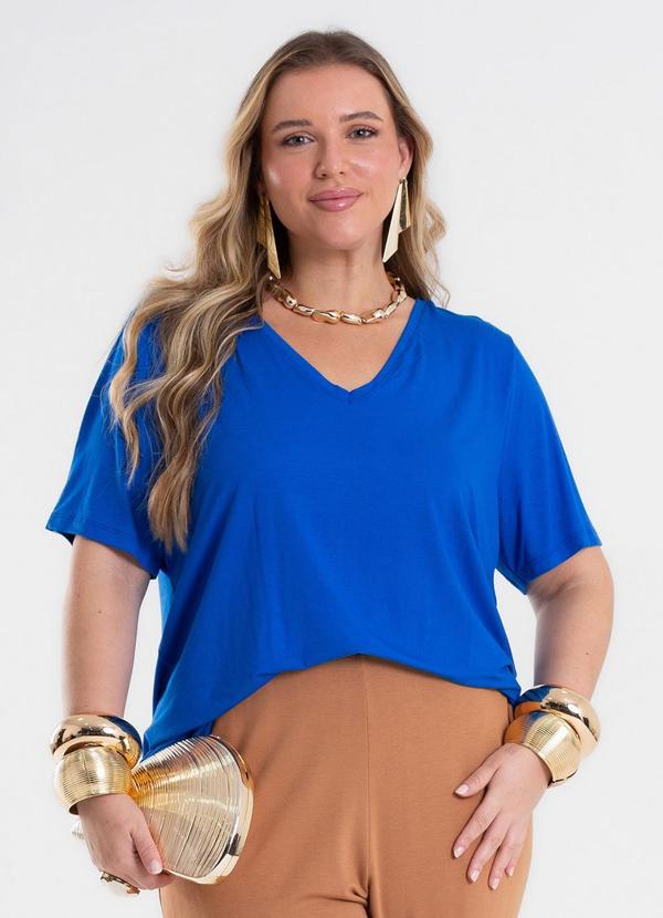 Blusa Feminina Plus Size Azul