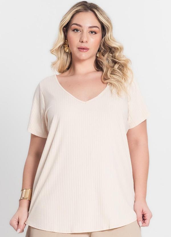 Blusa Feminina Plus Size Bege