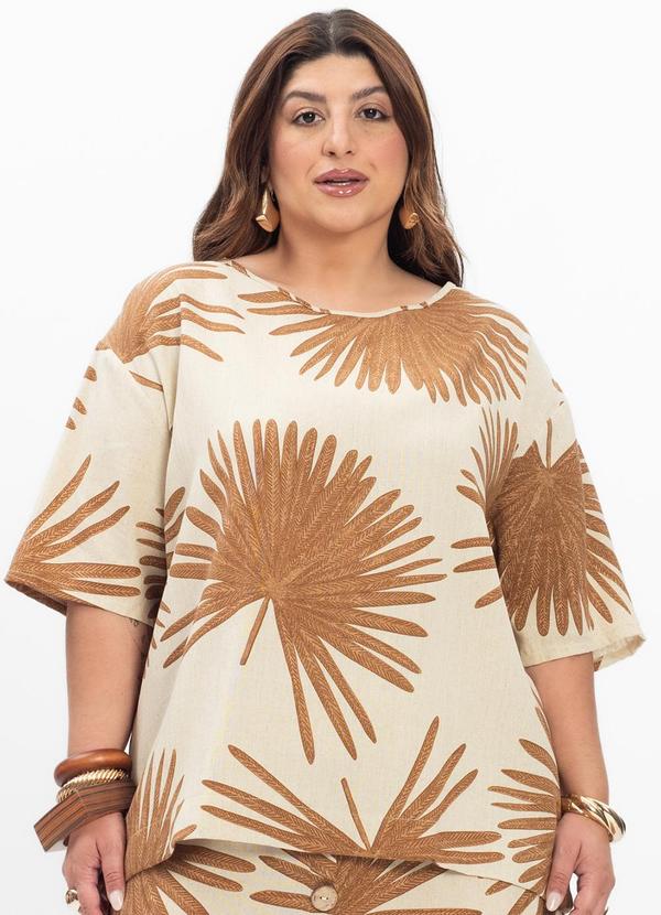 Blusa Feminina Plus Size Bege