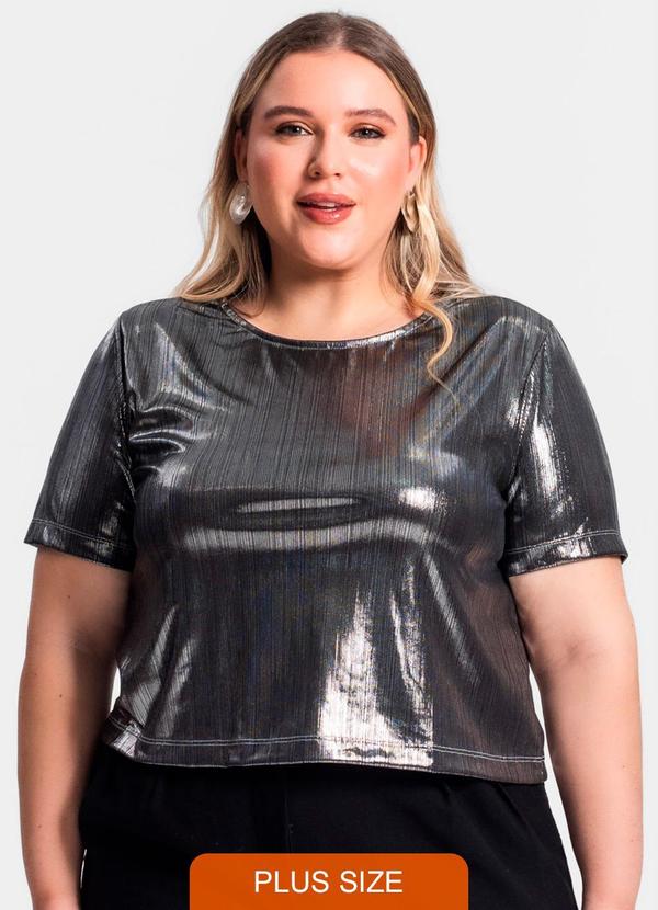 Blusa Feminina Plus Size Cinza
