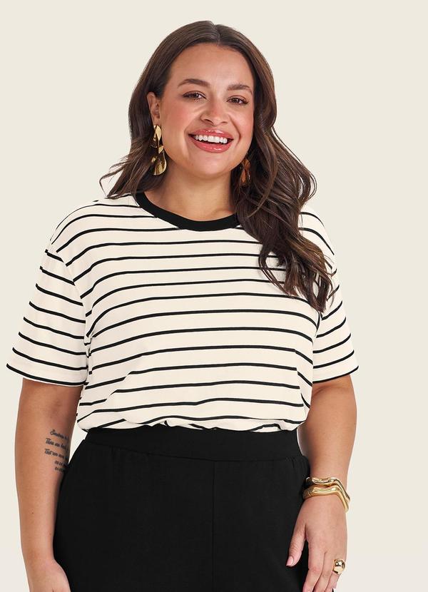 Blusa Feminina Plus Size Gola Redonda Branco