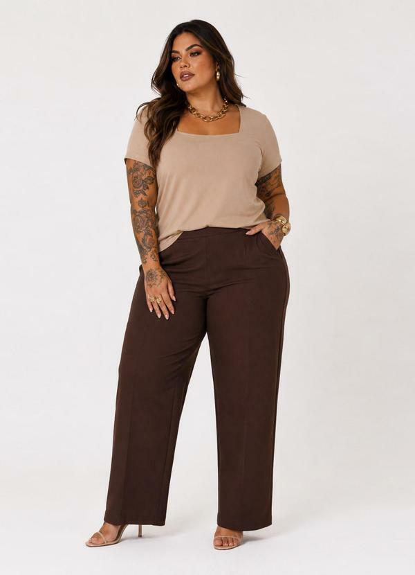 Blusa Feminina Plus Size Marrom