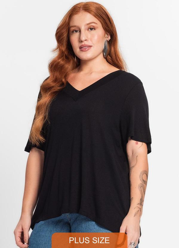 Blusa Feminina Plus Size Preto