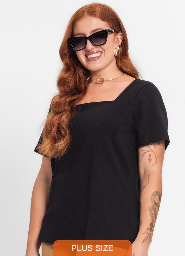 Blusa Feminina Plus Size Preto