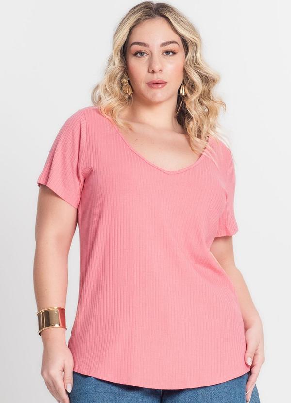 Blusa Feminina Plus Size Rosa