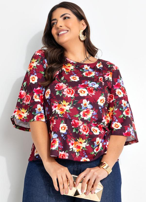 Blusa Floral Capa de Sofá em Malha Fria