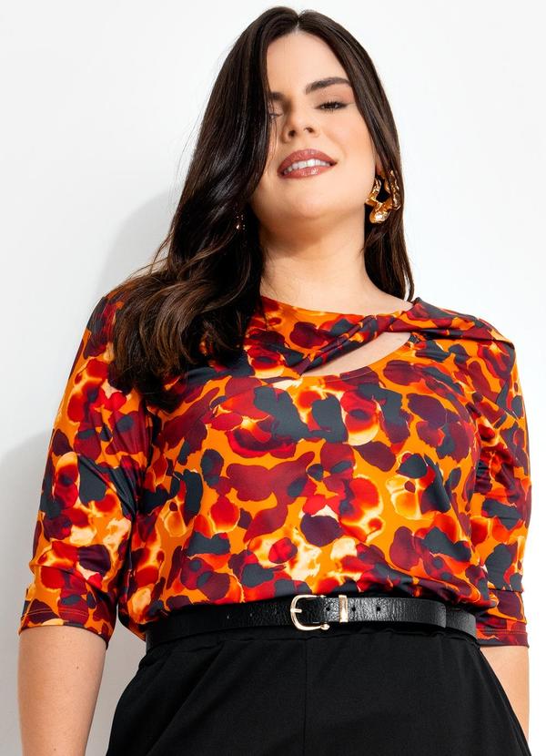 Blusa Fogo Mesclado em Malha Fria