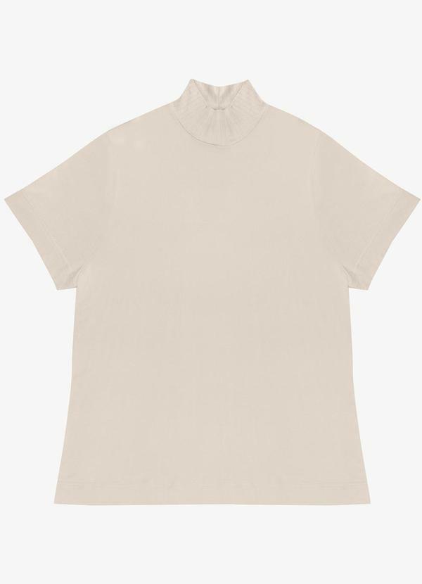 Blusa Gola Alta Plus Size Bege
