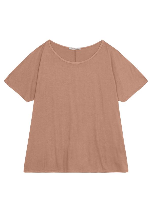 Blusa Manga Curta Feminina Plus Size Marrom