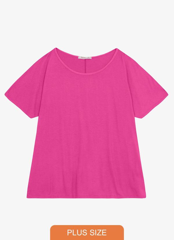 Blusa Manga Curta Feminina Plus Size Rosa
