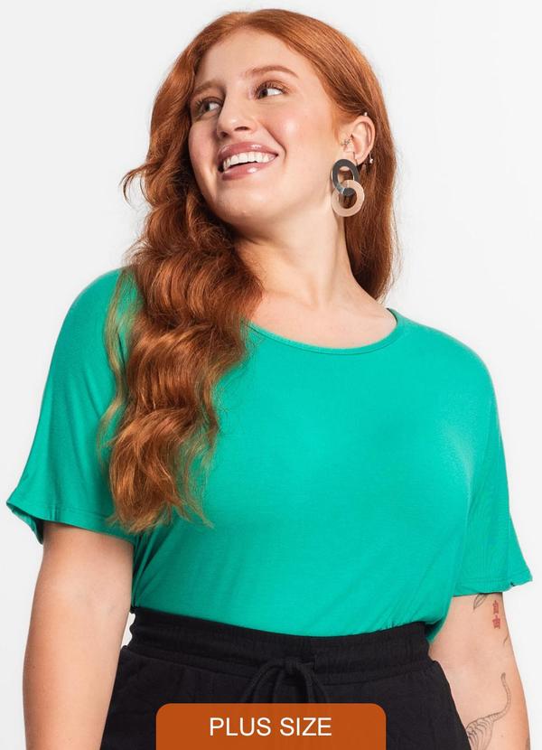 Blusa Manga Curta Feminina Plus Size Verde