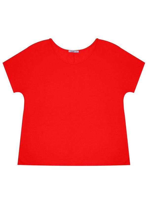 Blusa Manga Curta Plus Size Laranja