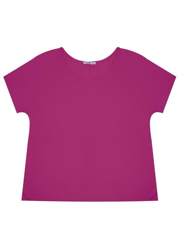 Blusa Manga Curta Plus Size Roxo