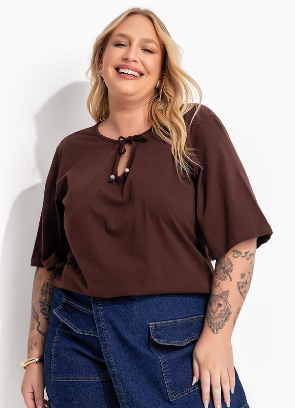 Blusa Marrom em Algodão