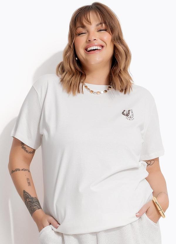 Blusa Off White em Algodão