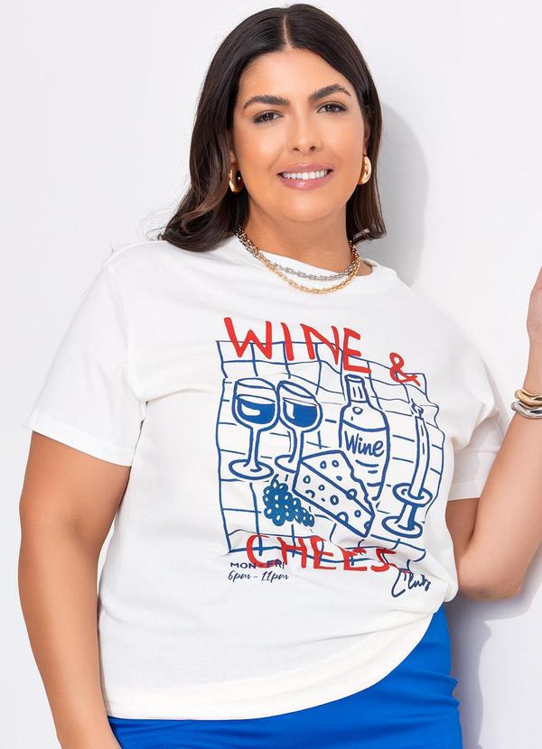 Blusa Off White em Algodão