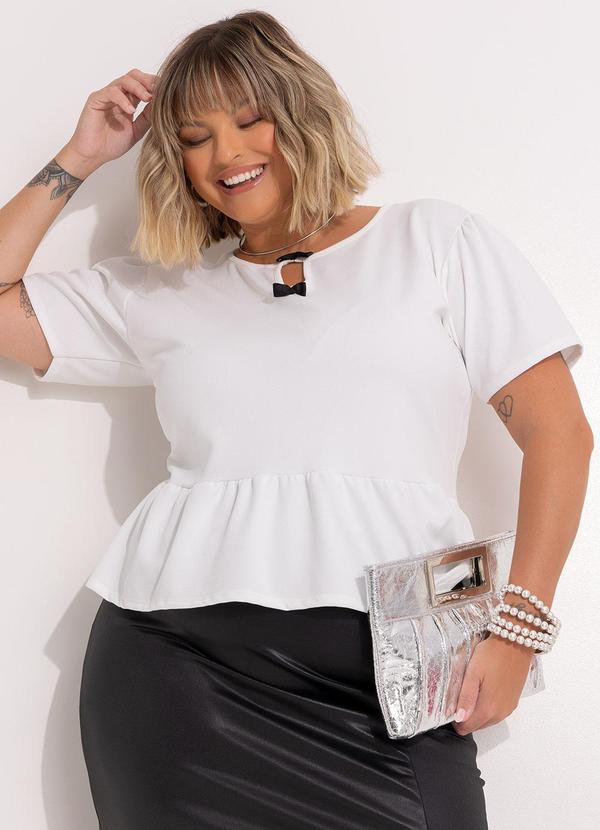 Blusa Off White em Malha Crepe