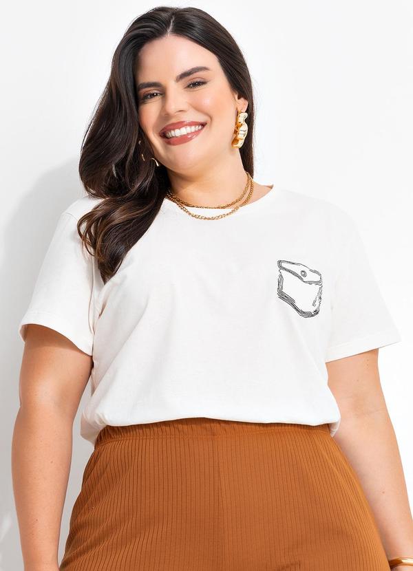Blusa Off White em Malha de Algodão