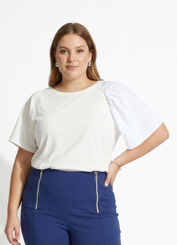Blusa Off White em Malha de Algodão