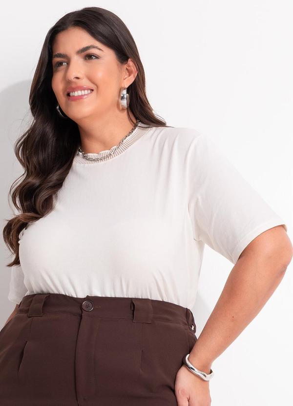 Blusa Off White em Malha de Algodão