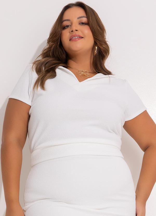Blusa Off White em Malha Texturizad