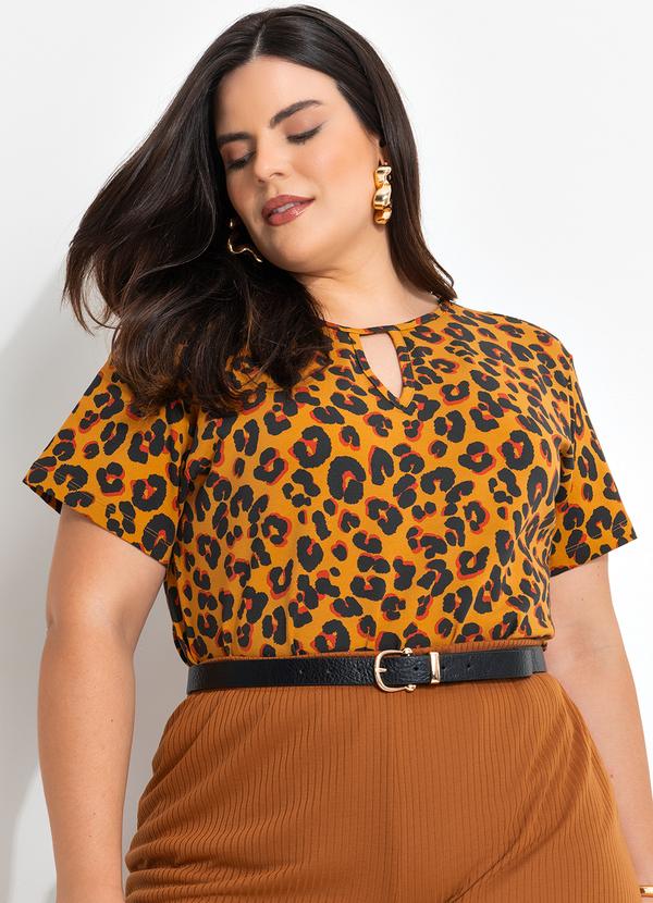 Blusa Onça Moderna em Malha de Viscose
